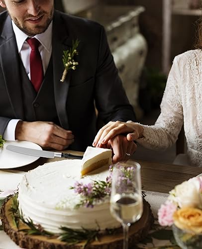 Miniatura 7 de Homi styles Juego de 2 cuchillos y servidores negros para tartas, cortador de pasteles y espátula, servidor de pasteles y cuchillos con agarre