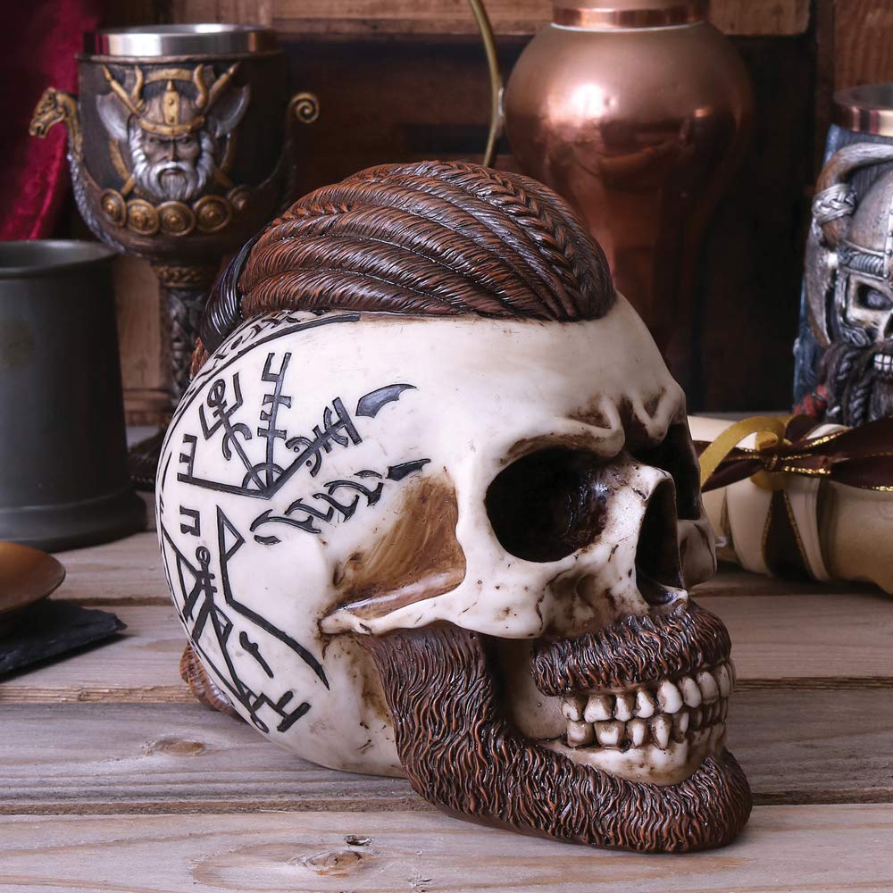 Amazon.com: Nemesis Now Ragnar Skull 16cm Figurine Ivory, Resin