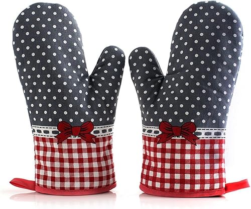 Grillhandschuhe feuerfest, Baumwolle-Topfhalter Topfhandschuhe zum Schutz der Hä