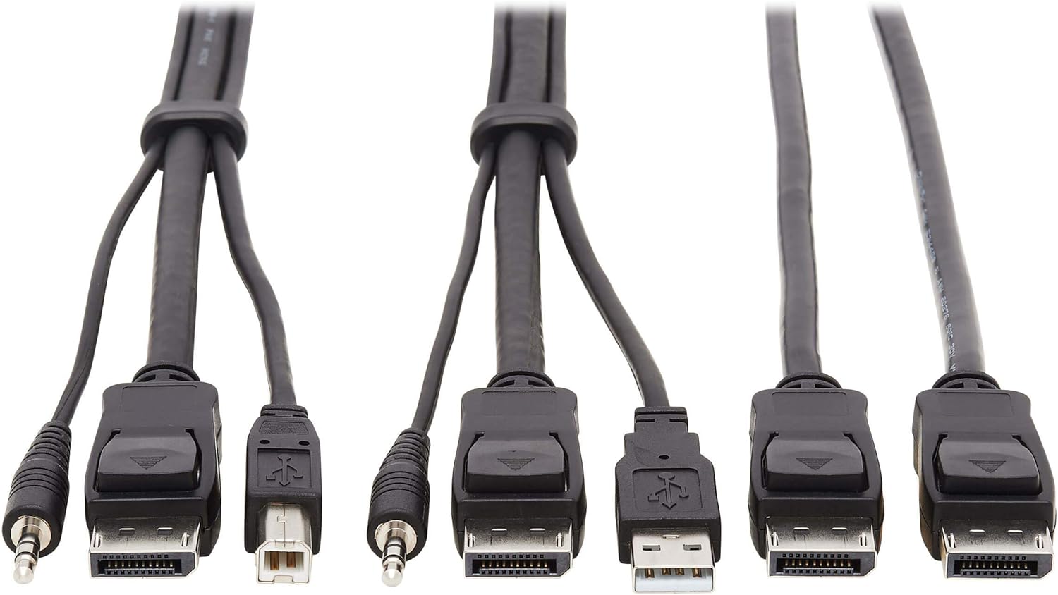 TRIPP LITE Dual DisplayPort KVM Cable Kit 4K USB 3.5 mm Audio 3xM/10ft (P783-010-DP)