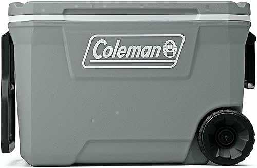 Coleman Enfriador portátil aislado serie 316 con ruedas resistentes, enfriador de ruedas a prueba de fugas con capacidad de más de 100 latas,