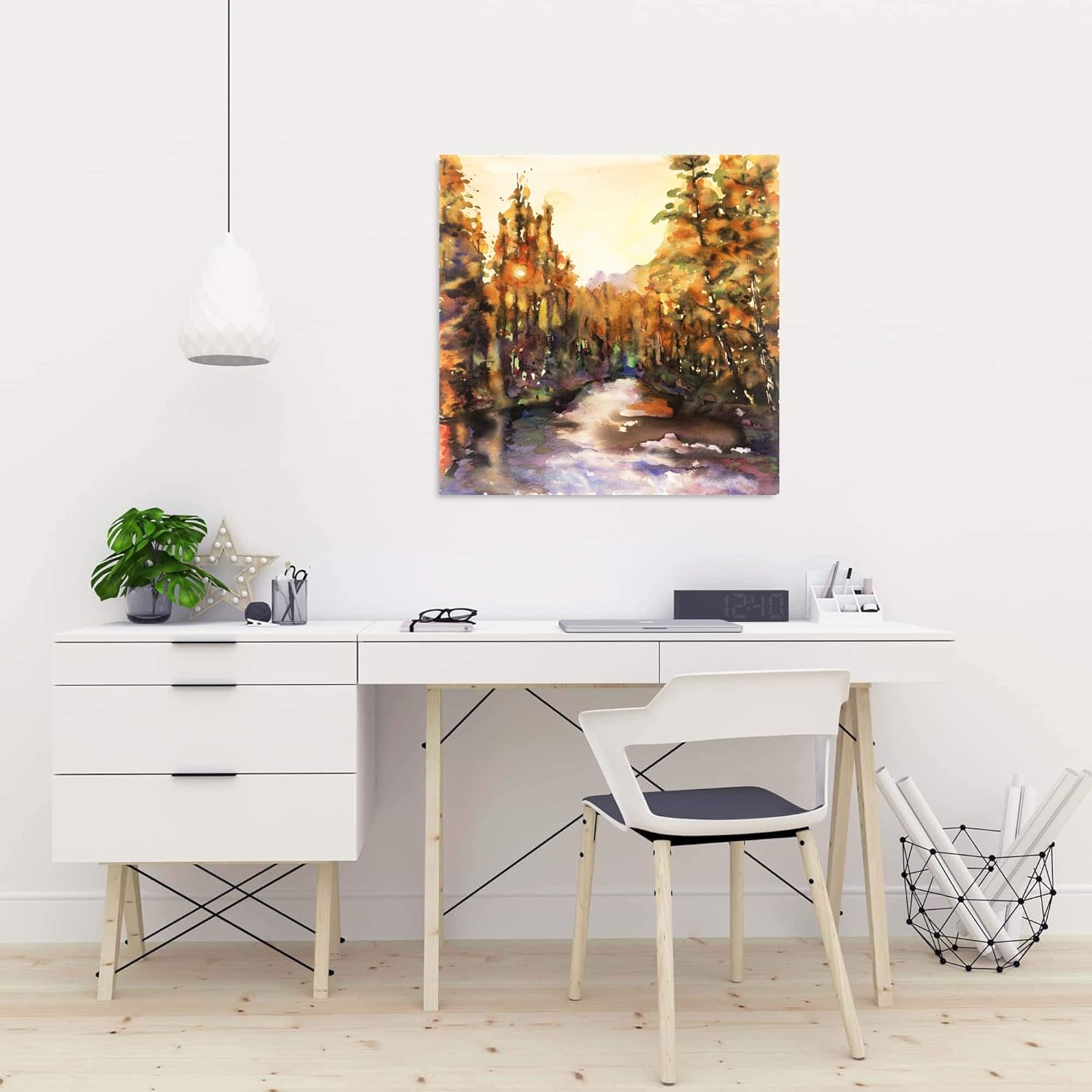 BEGIN DECO MAISON - HOME DECOR Merced River, Fine Art Gallery Wrapped Canvas 24x24