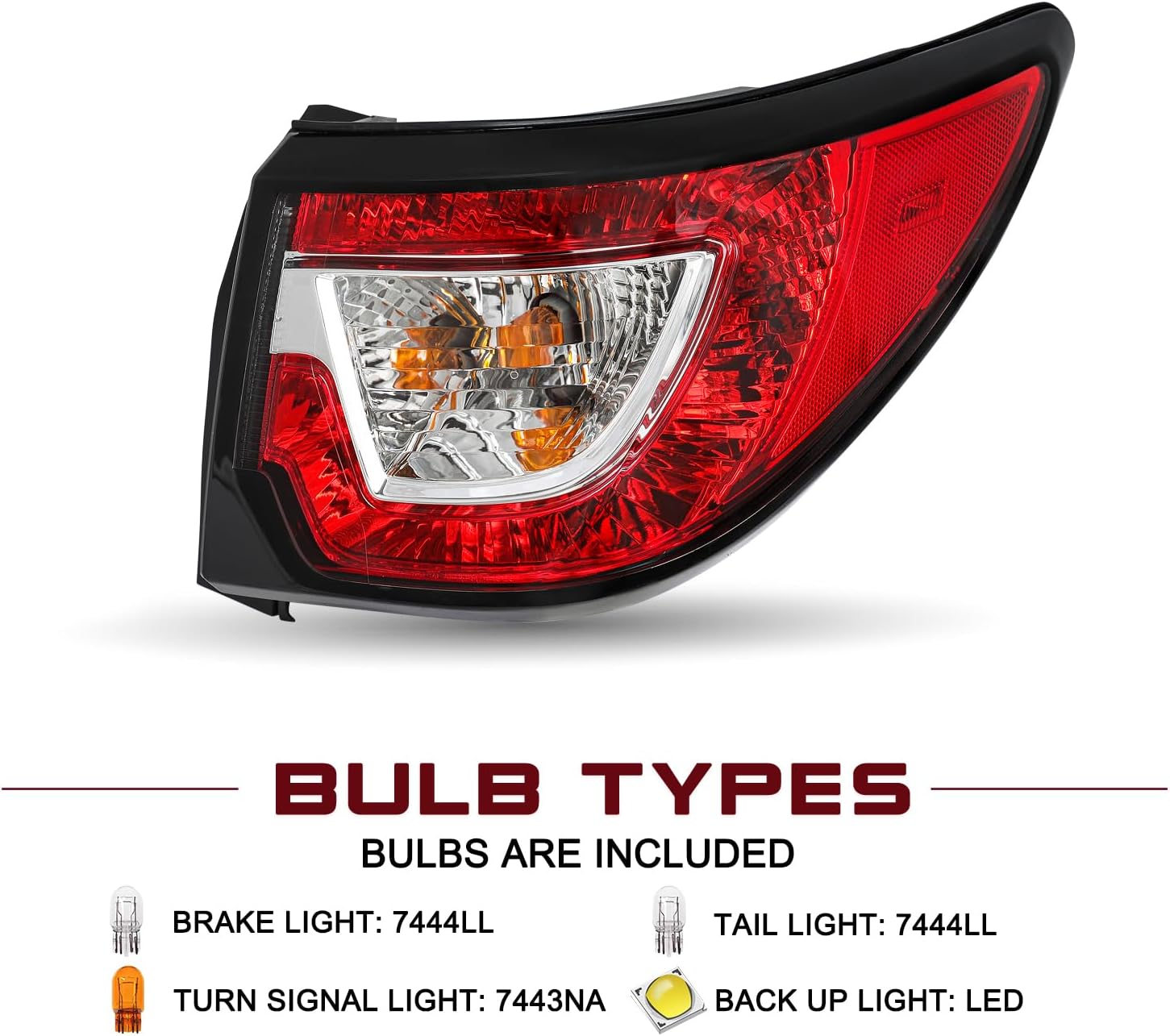 JSBOYAT Fits for 2013-2017 Chevy Traverse Headlight & Tail Light Assembly Pair Set OE Style Halogen Factory Front Rear Brake Light with Bulbs Black Housing