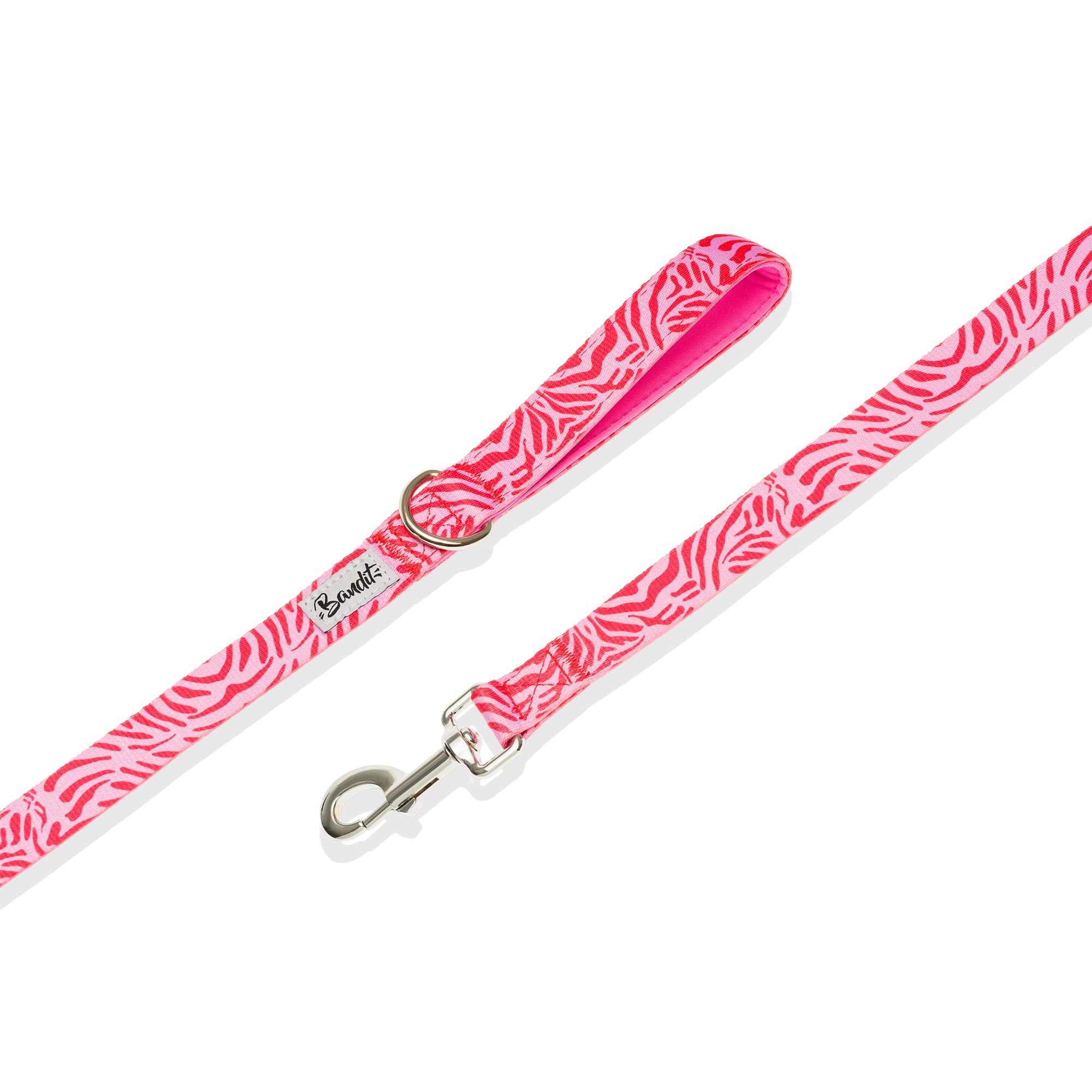 Laisse pour chien 240CM Bandit Wild Pink Zebra confortable, robuste et ultra maniable au quotidien