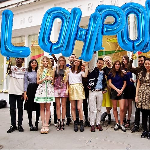 Miniatura 10 de TONIFUL Globos grandes de 40 pulgadas con letras K azules gigantes del alfabeto, globos grandes de Mylar para decoración de fiestas de cumpleaños,