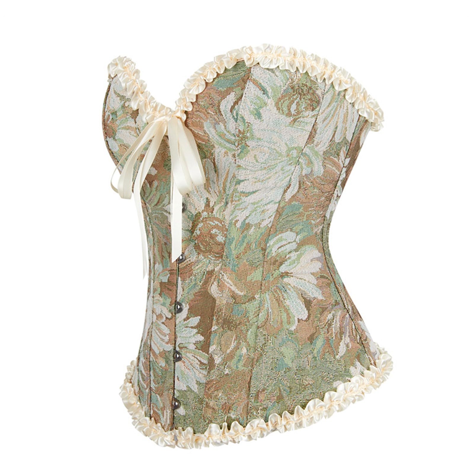 Generico Crossdresser Corsetto Donna Elegante Corsetti Cosplay Bustino Cuore con Lingerie Corpetto Sexy Corpetti Pirata Pizzo