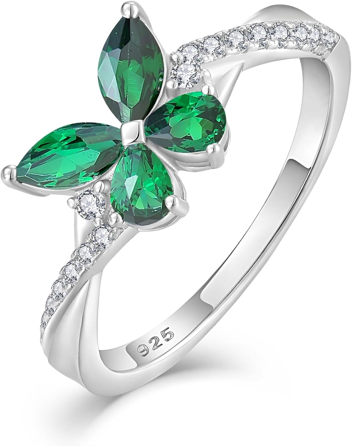 Twisted Ring 925 Sterling Silver Butterfly Rings Infinity Band Birthtone Jewelry for Women