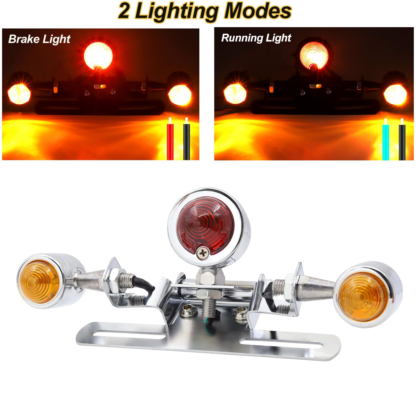 Luce del freno a LED per moto, luce posteriore 12 V, universale, indicatore di stop, luce per targa, per moto da cross, scooter, ATV