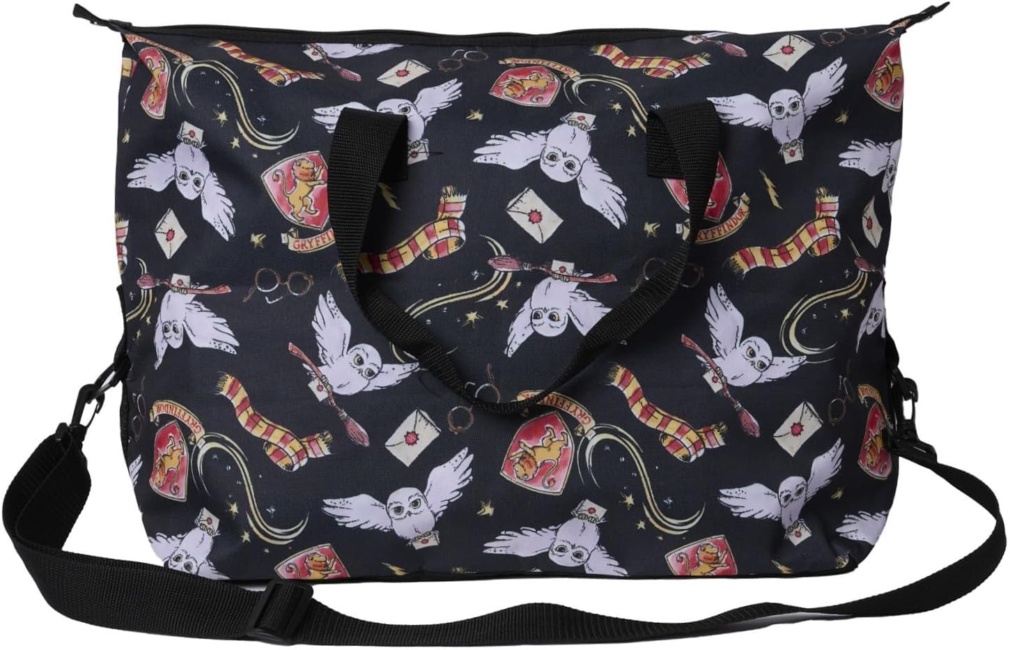 Harry Potter Tote Duffel Bag Hogwarts All Over Print Owl Glasses Carry On Travel