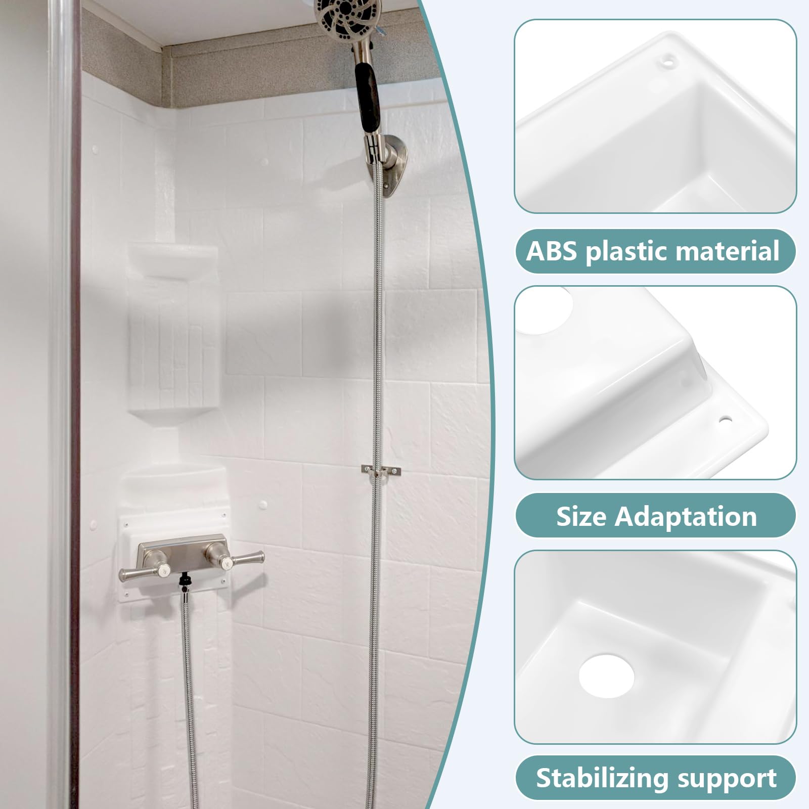 Kit de montaje de cubierta de grifo blanco para panel de ducha RV (paquete de 1)