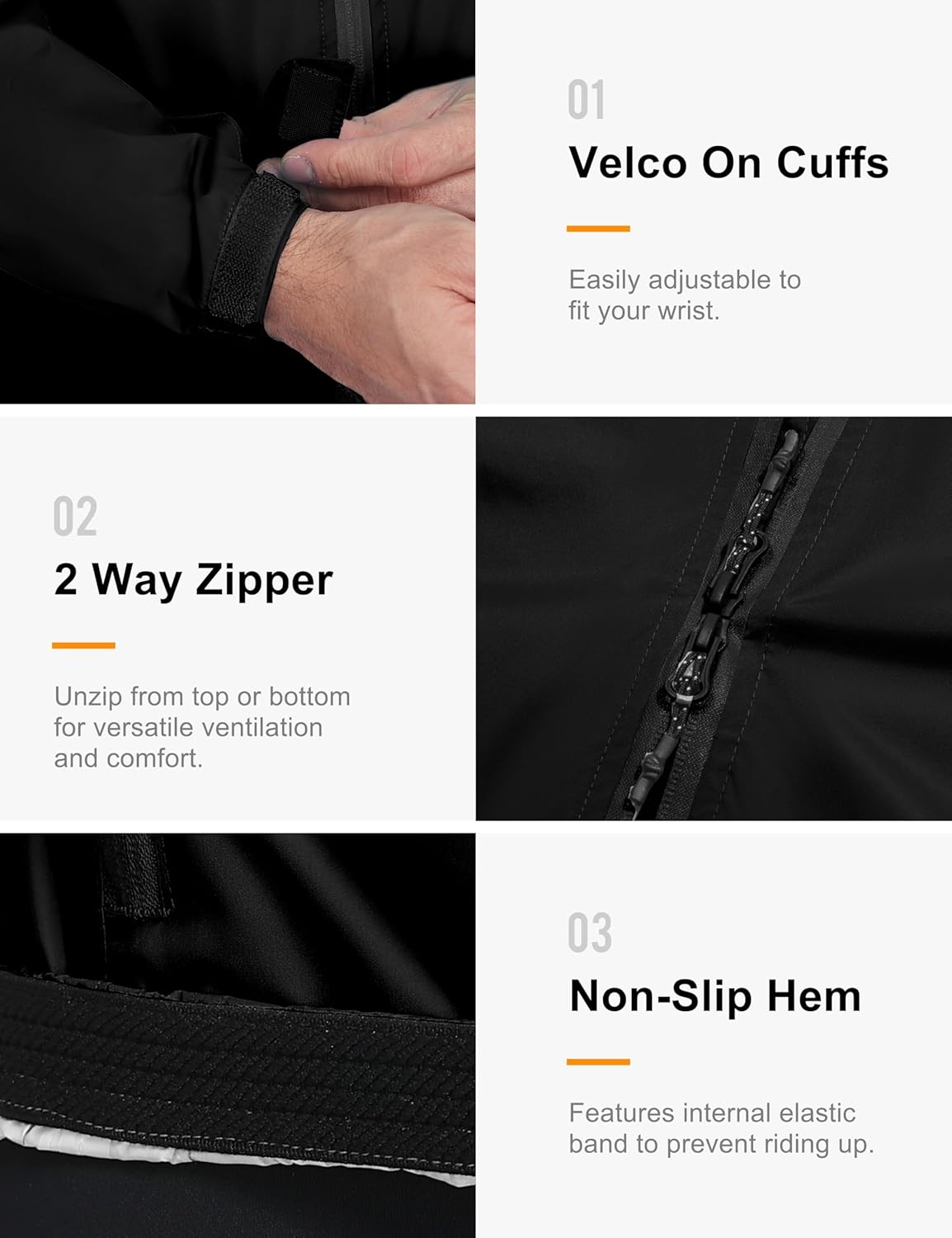 Little Donkey Andy Men's Waterproof Windbreaker Lightweight Packble Cycling Jacket for Biking, Running - Image 4