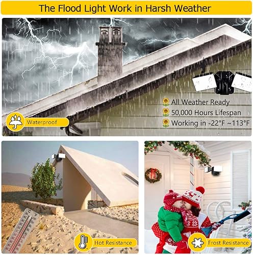 Miniatura 3 de EMANER Paquete de 3 unidades - Interruptor de luz LED de seguridad regulable negro para exteriores impermeable