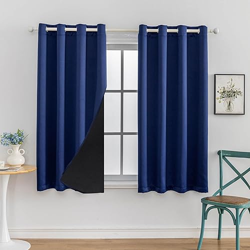 Miniatura 38 de Anytime - Cortina 100 % opaca de 2 paneles, cortinas de ventana con aislamiento térmico para dormitorio, paneles de sombreado completo (gris, 70