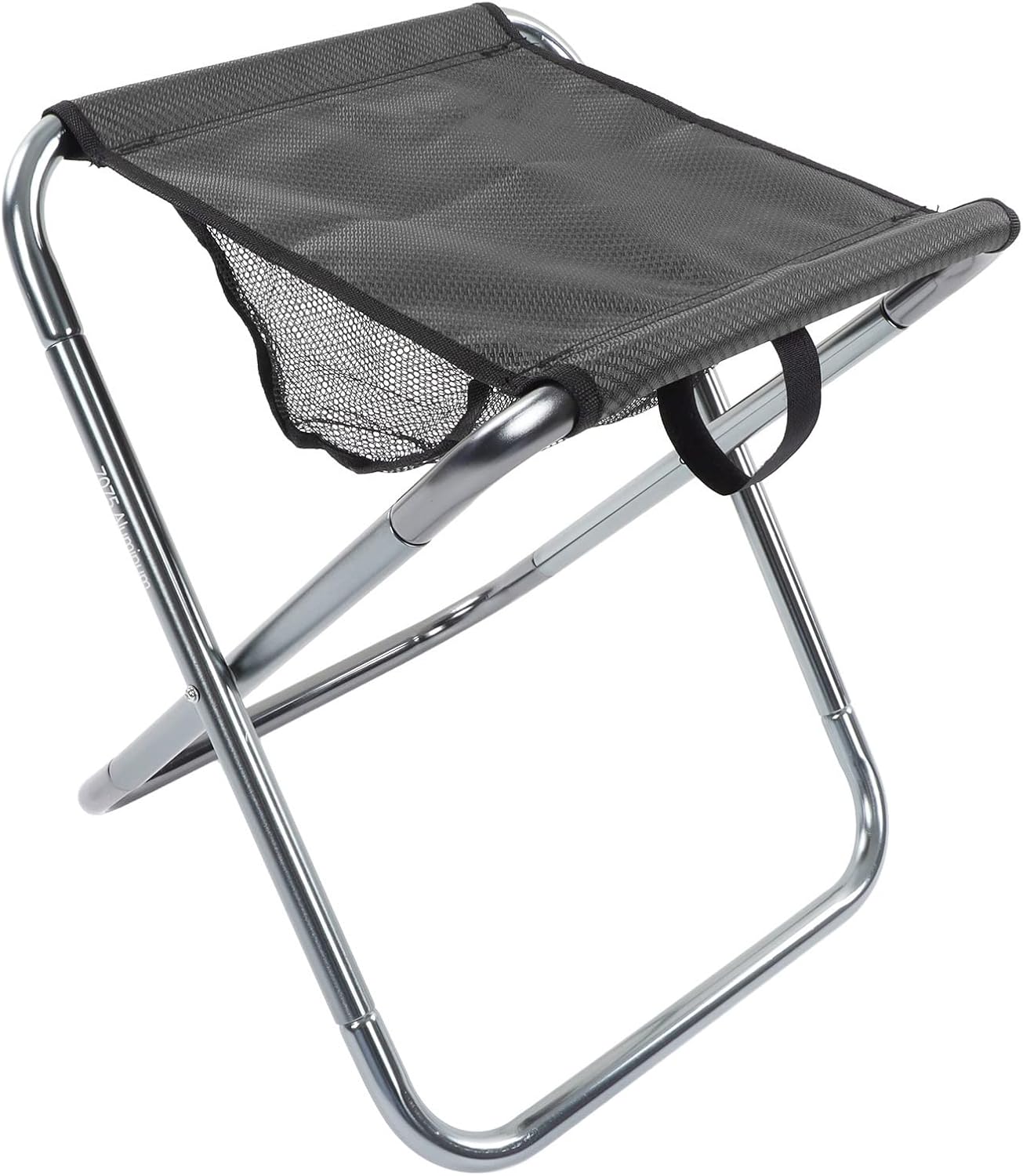 Alomejor Outdoor Portable Folding Stool Aluminum Alloy Training Stool for Adults Suitable for Camping and Picnic (Silver Grey)