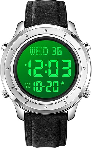 Miniatura 6 de Gosasa Multifunción LED Digital Hombres Relojes Correa de cuero Reloj de pulsera deportivo al aire libre para hombres alarma de fecha Reloj
