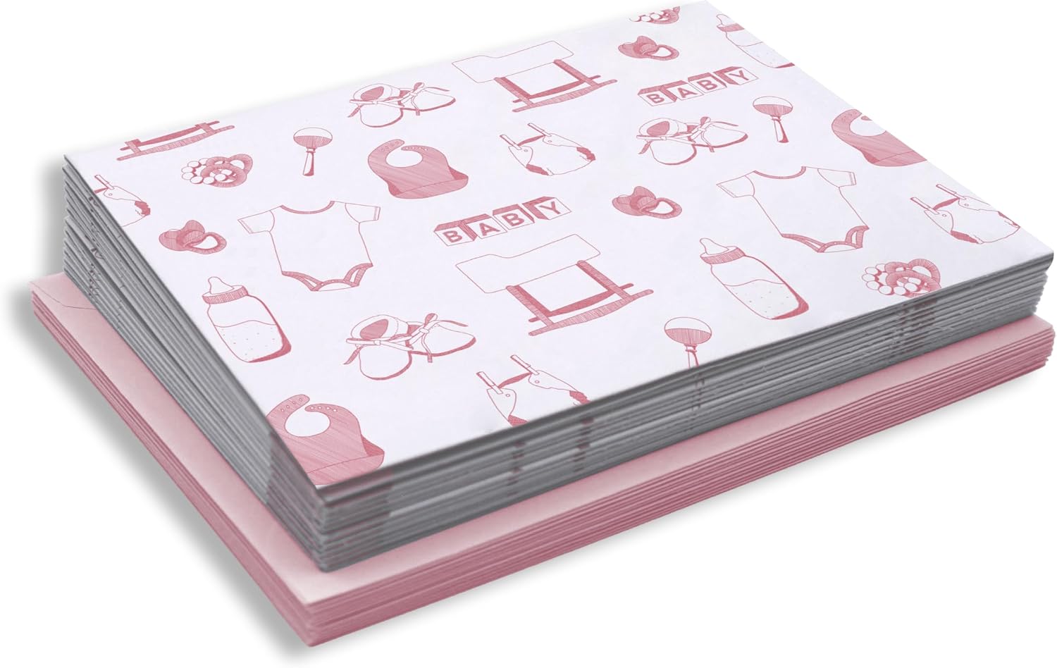 Baby Toile Thank You Cards with Envelopes, 24 Pack - 4.75 x 3.5 Inch, Blank Inside, Modern Design - Perfect for Baby Showers, Announcements, Celebrations, Parties, Occasions, and Gratitude (Pink) image 3
