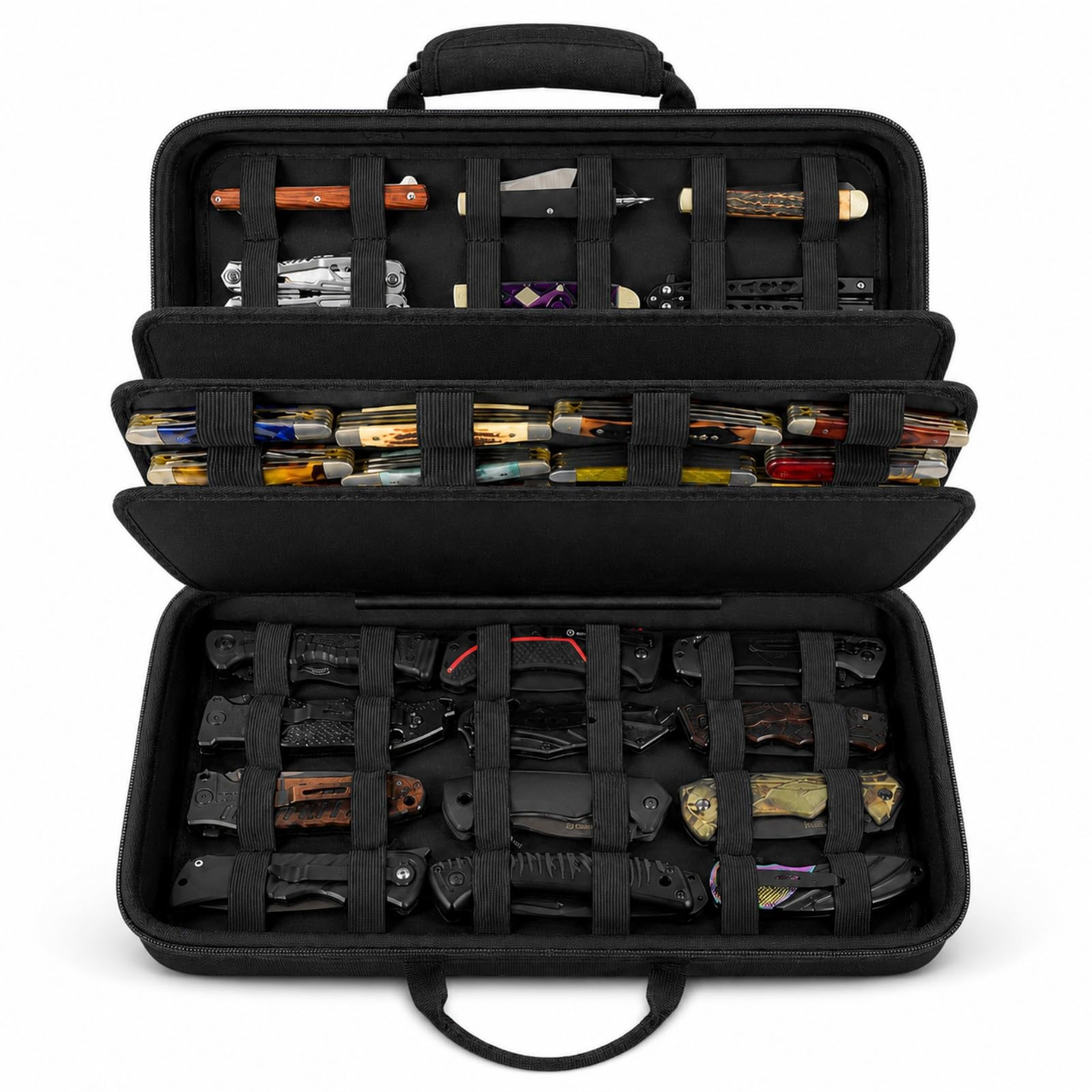 Boobowl Pocket Knife Display Case, 88 Slots Knife Collector Storage