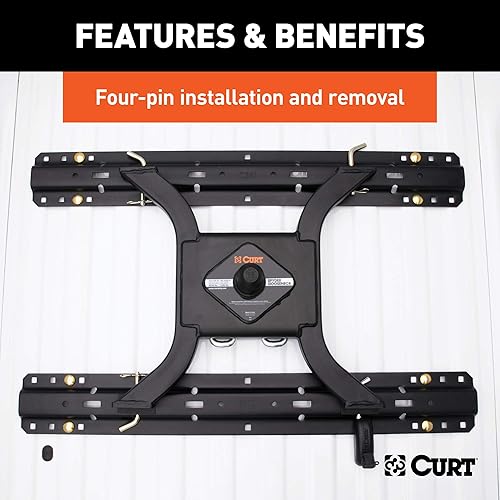 Miniatura 7 de CURT, placa con pivote cuello de cisne para remolque con quinto neumático 16085 Spyder