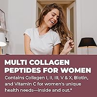 Vista 5 de Polvo de péptidos de colágeno múltiple tipo I, II, III, V, X Polvo de proteína de colágeno múltiple con ácido hialurónico, biotina, vitamina C