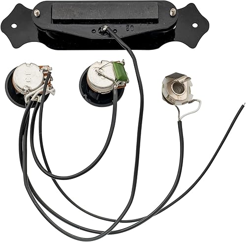 Miniatura 6 de Musiclily Caja de cigarros eléctrica de 6 cuerdas con cable de bobina única para guitarra con perillas de volumen y tono