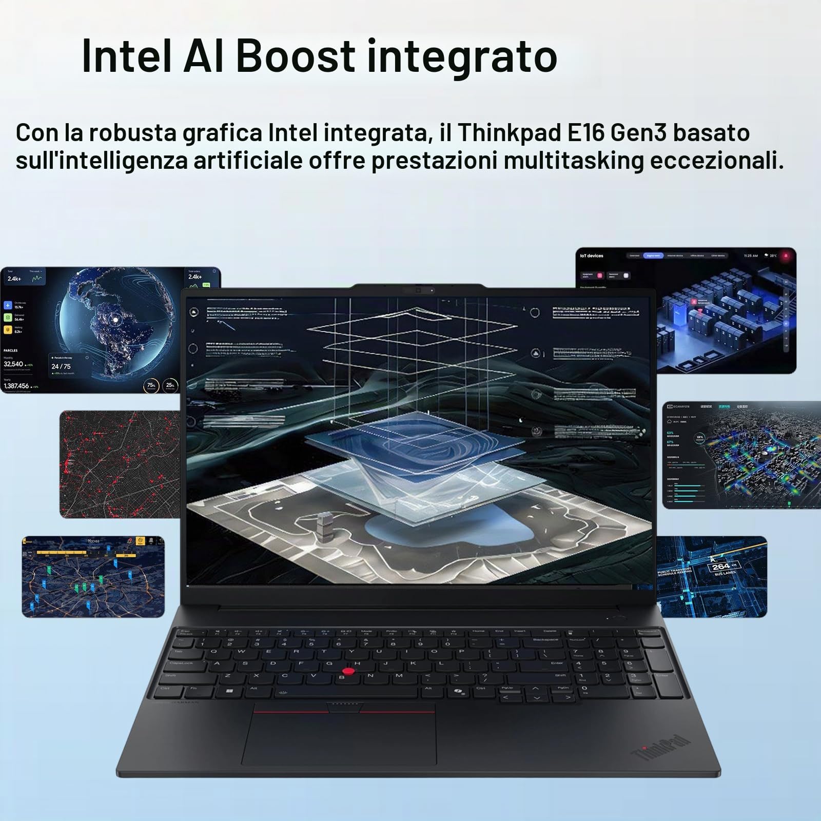 Lenovo ThinkPad E16 Gen 3 Computer portatile per ufficio Business uso quotidiano, Intel Ultra 7 255H, Arc 140T, 32GB DDR5 RAM, 1TB PCIe SSD, WiFi 6E, 16" FHD+, Webcam, Windows 11 Pro