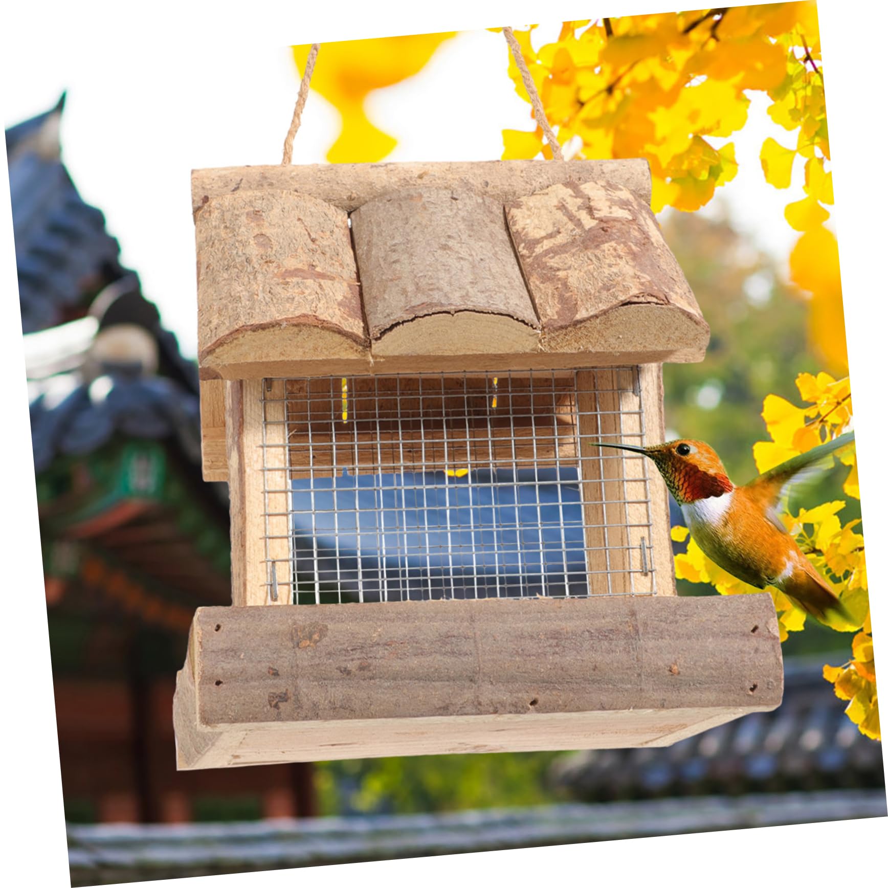 WOONEKY Mangeoire Suspendue pour Oiseaux Conteneur de Nourriture Réutilisable Accessoire Pratique pour Oiseaux Design Durable et Étanche pour Budgerigar Canari et Perruche