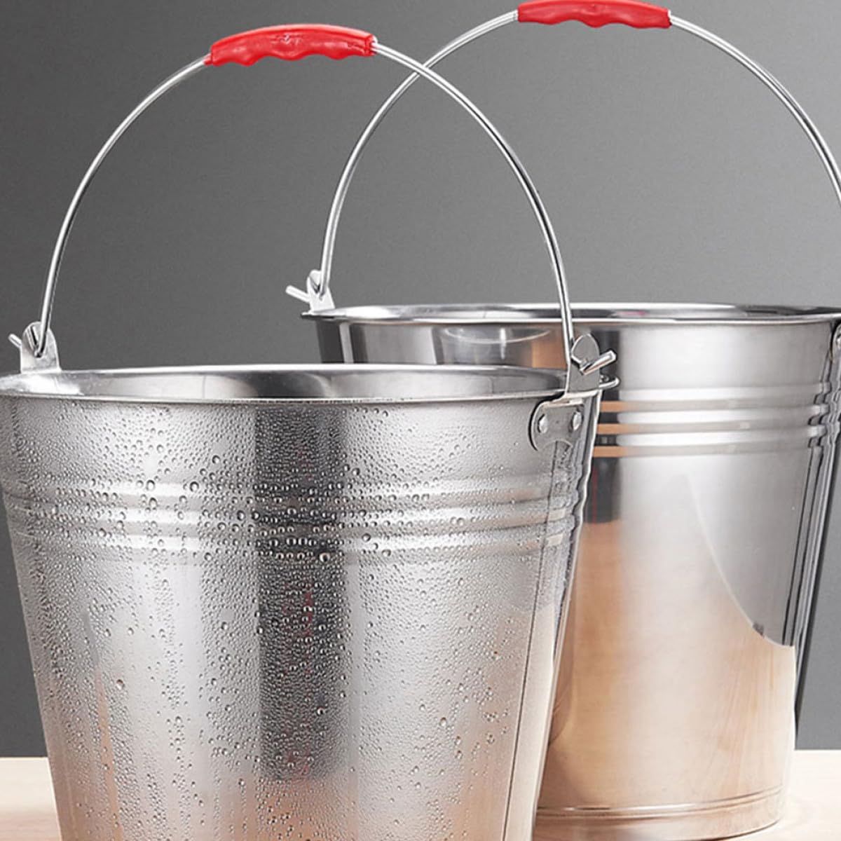 BETOOKY Cubo de Acero Inoxidable 304 con Tapa, Cubo Metálico Grueso 8l Diámetro 28cm para Recogida de Leche y Uso Multiusos en Granja y Hogar