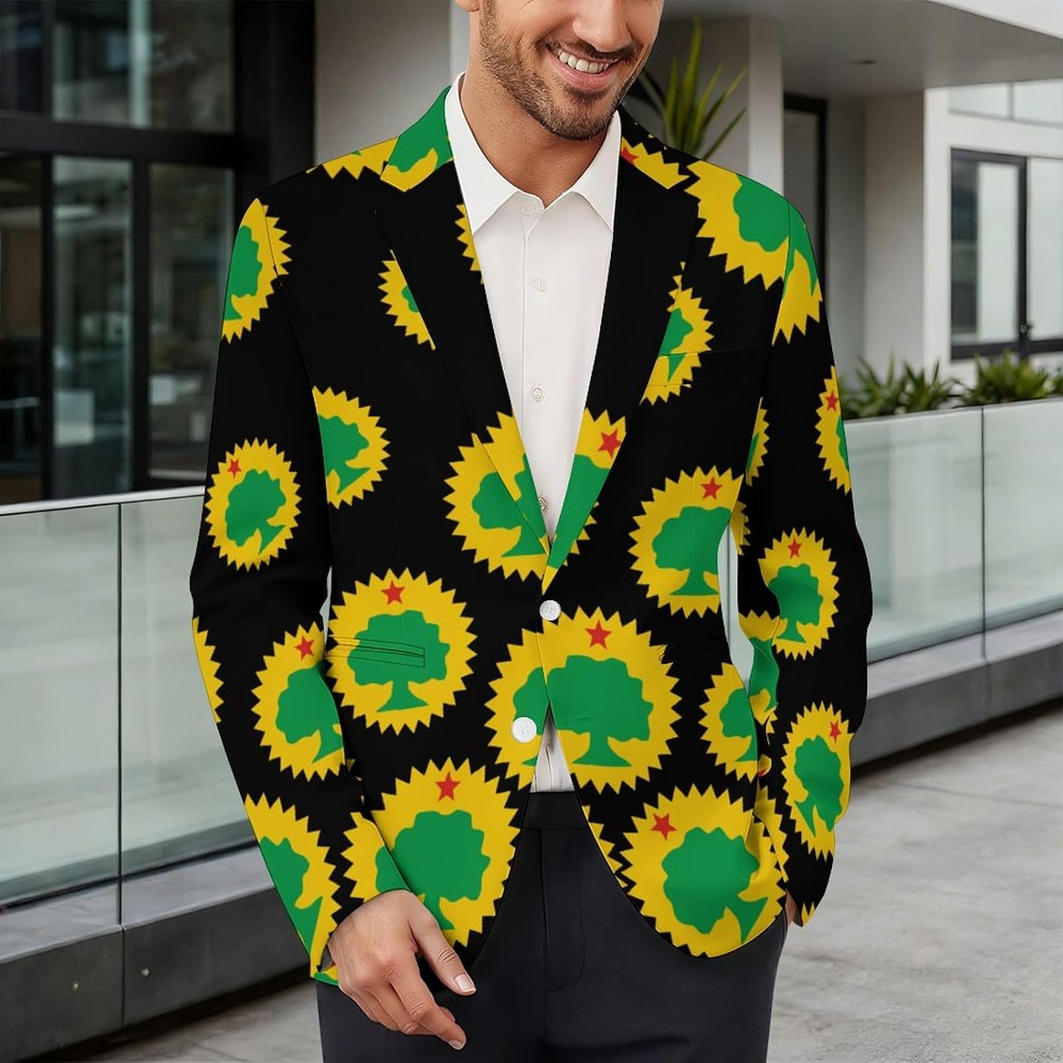 Flag of The Oromo Novelty Men's Blazer Slim Fit Suit Jackets 6X-Large
