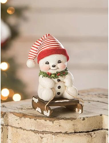 Miniatura 3 de Bethany Lowe Figura de muñeco de nieve Down The Slopes