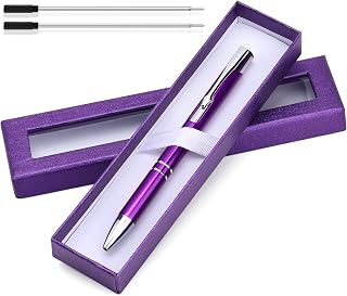 1 Purple Metal Ballpoint Pen+2 Reffils with Gift Box Premium Ballpoint Pen Black Ink for Thank You Gift Mother Day Teacher Friend Gift Birthday Gift Christmas
