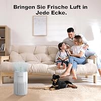 HYCHIKA Légtisztító allergiásoknak aromaterápiával, H13 HEPA szűrő, csendes 20dB, fehér 6