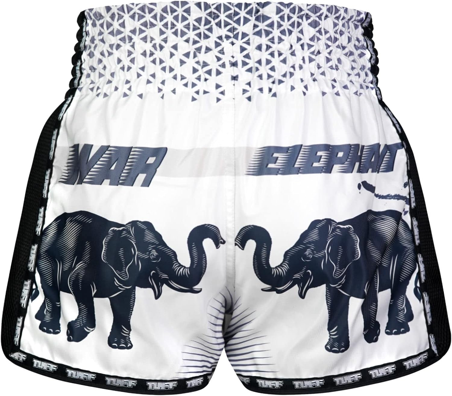 Tuff Sport Retro Muay Thai Shorts Boxing Shorts Classic Slim Cut MMA Kickboxing Workout Set Clothing Training (XL, TUF-MSC112-WHT)