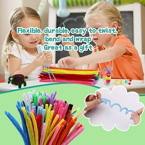 Miniatura 5 de Zlulary Artes y manualidades para niños, limpiadores de pipas, suministros de manualidades, limpiador de tuberías, kit de arte y manualidades con