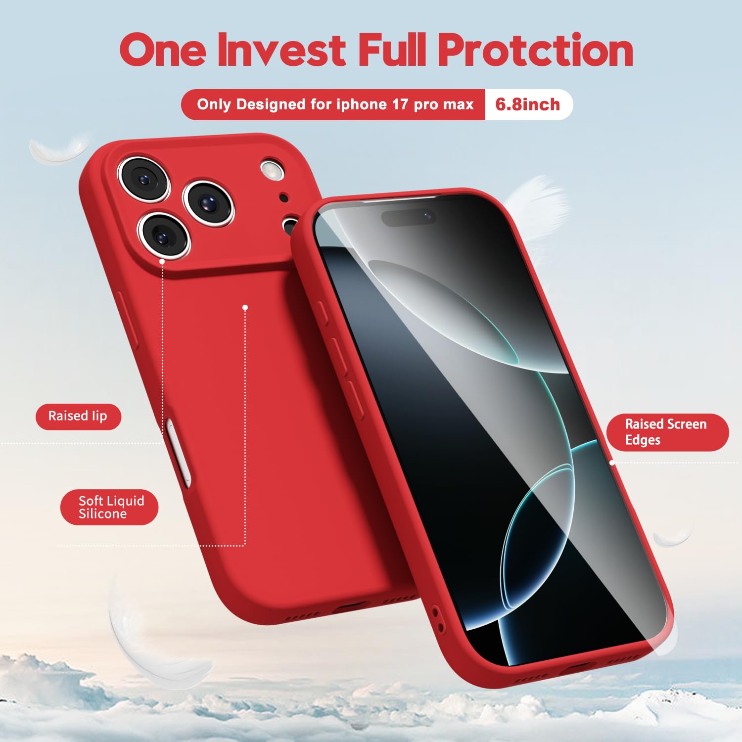 oakxco for iPhone 16 Pro Max Case Liquid Silicone, Soft Rubber Gel Elegant Aesthetic Basic Simple Cover, Cute Thin Slim TPU Matte Solid Color Plain Smooth Case for Women Girl, Light Pink — view 899