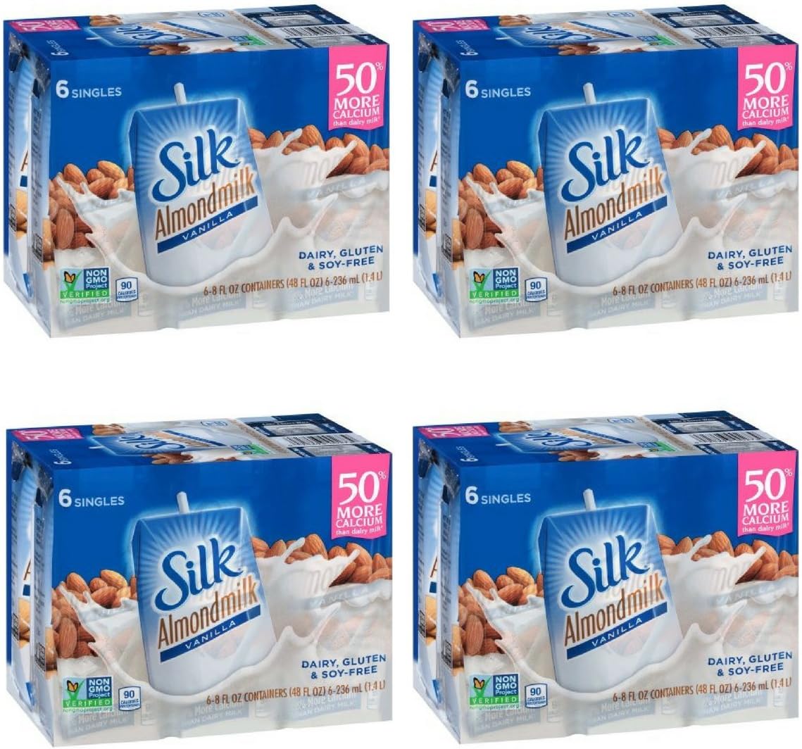 Silk Vanilla Almondmilk, 8 Ounce, 6 Count (Pack of 4)