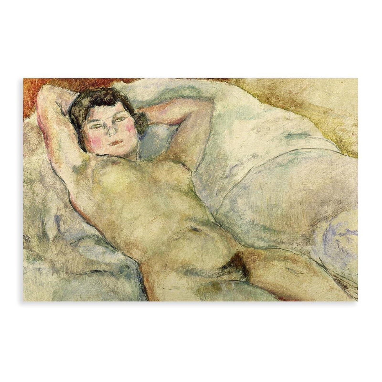 DFJyjFGJJ Jules Pascin,Reclining Nude Wall Decoration Poster Family Bar Restaurant Garage Cafe Art Sign Gift 12" L X 18" W