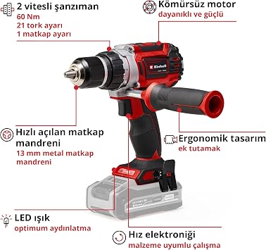 Einhell Professional Akülü Vidalama TP-CD 18/60 Li BL-Solo 4514210