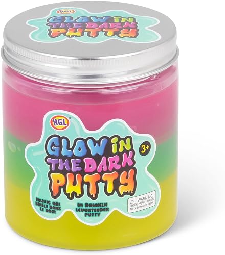 HGL Glow in The Dark Putty, Rainbow Colour Changing, Kids Sensory Play Toy, Boys