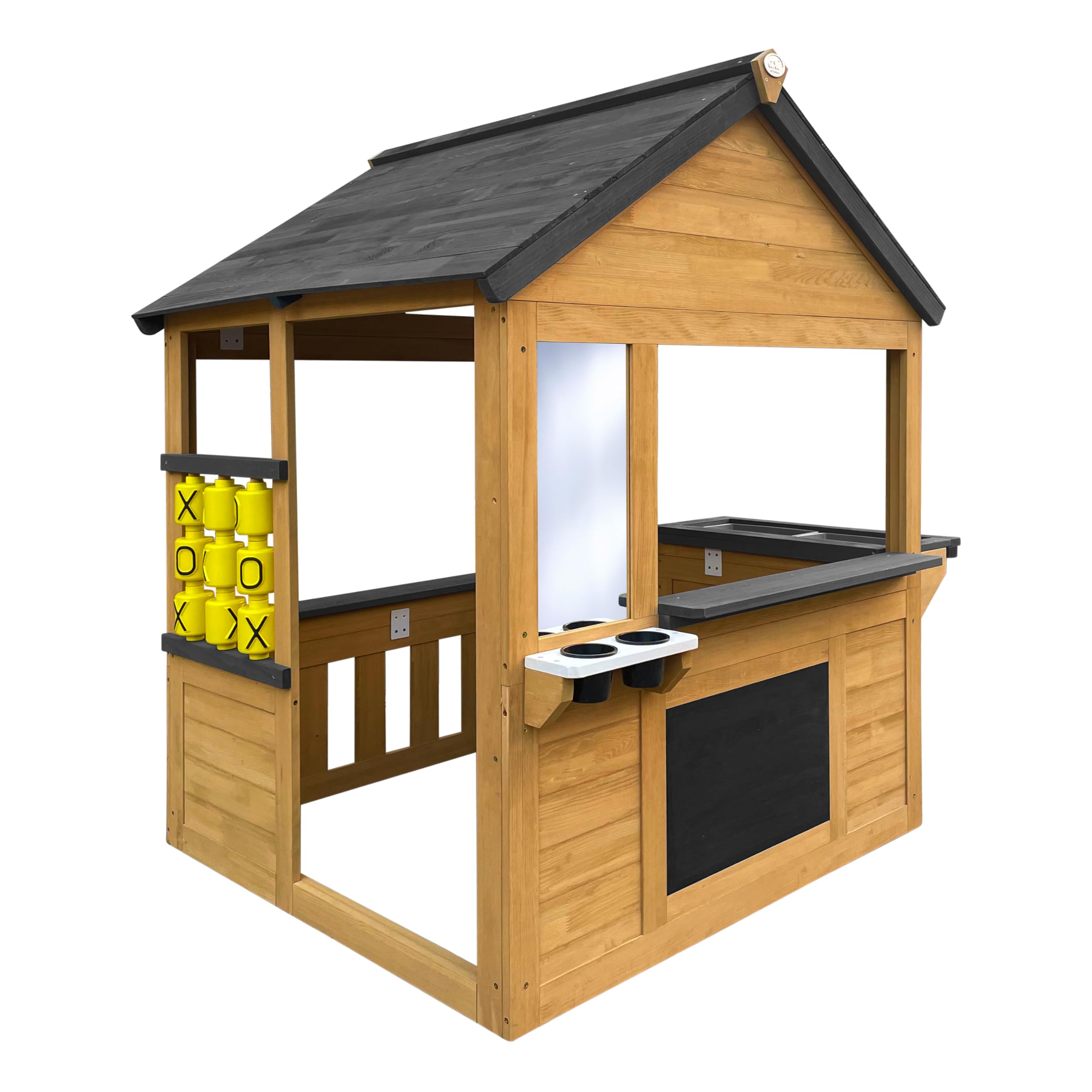 Axi Lynn Maisonnette en Bois, Marron/Anthracite | Maisonnette De Jardin pour L'Extérieur, Bois De Pruche Fsc 100% | Maison De Jeux avec Cuisine pour Enfants