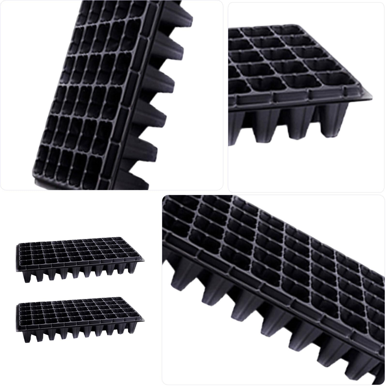 Plateau de Démarrage pour Jardin 10 Pièces 50 Cellules en Plastique Noir