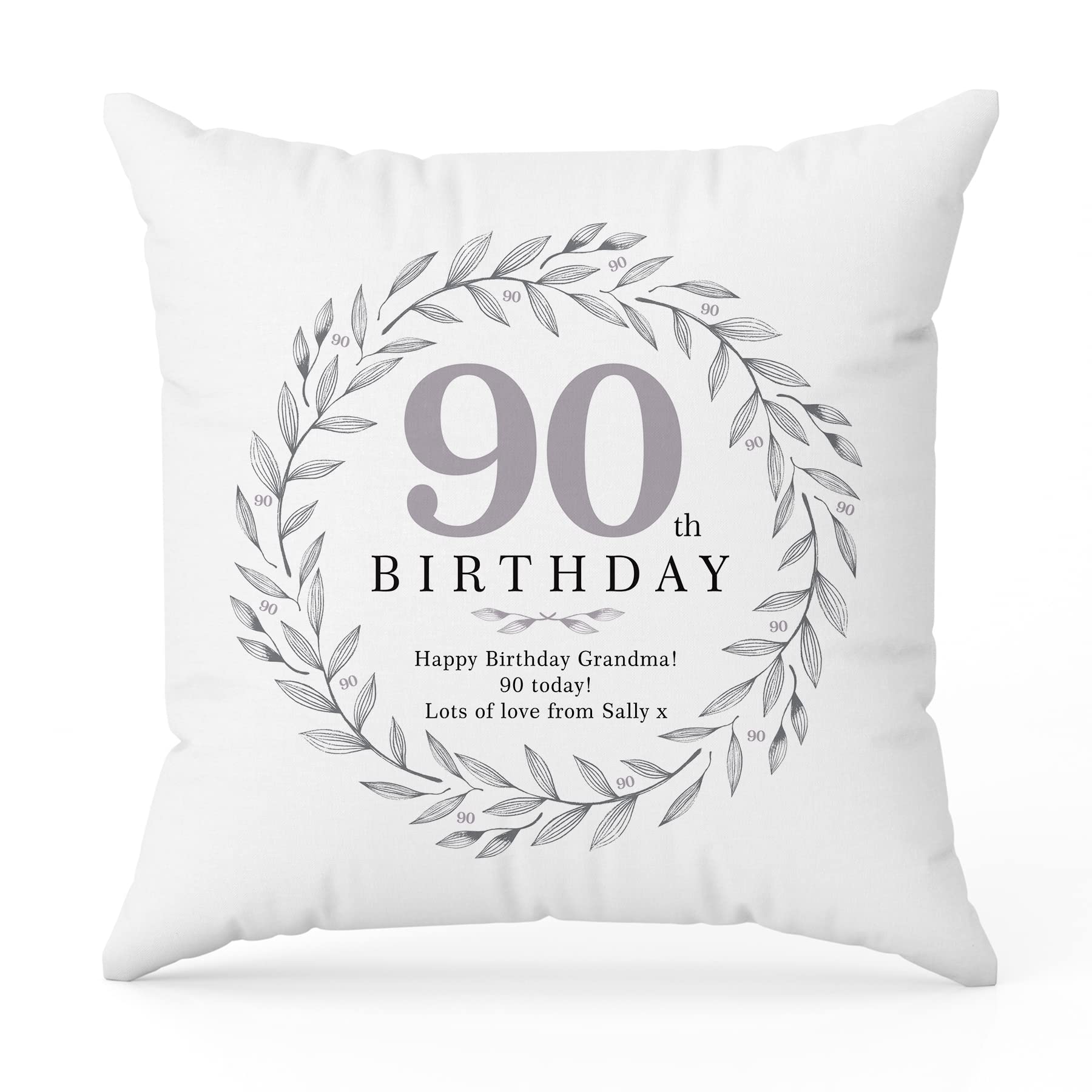 The Gift Experience Personalised Pillow Cushion With Insert 90Th Birthday, Personalised Gift, Unique Gift Ideas, Home Decor Gifts