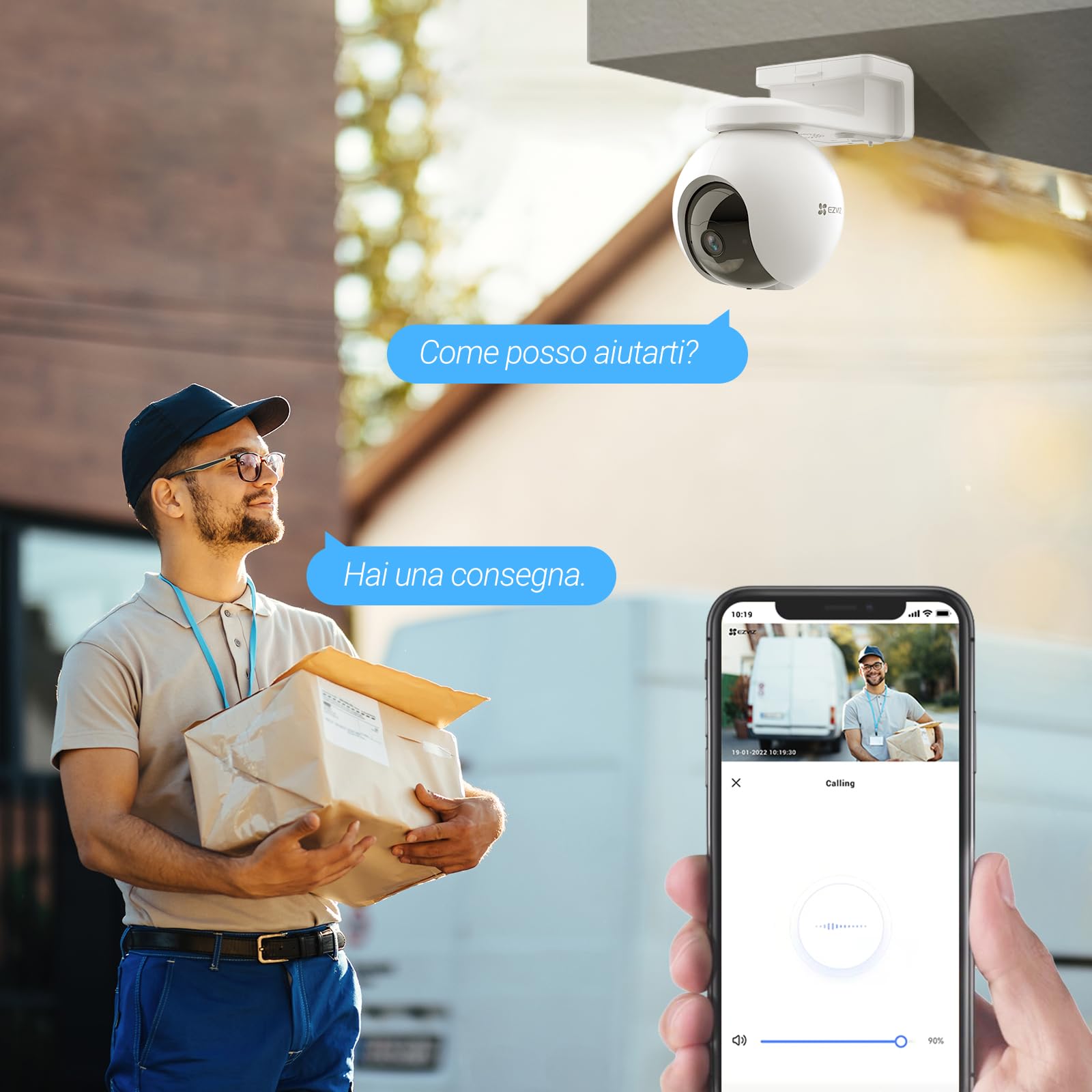 EZVIZ Telecamera WiFi da Esterno 3MP Motorizzata, Telecamera WiFi di Sorveglianza, Videocamera Esterna Pan&Tilt con Copertura Visiva a 360° 210 giorni da 10400 mAh, CB8 Kit - Vista 7