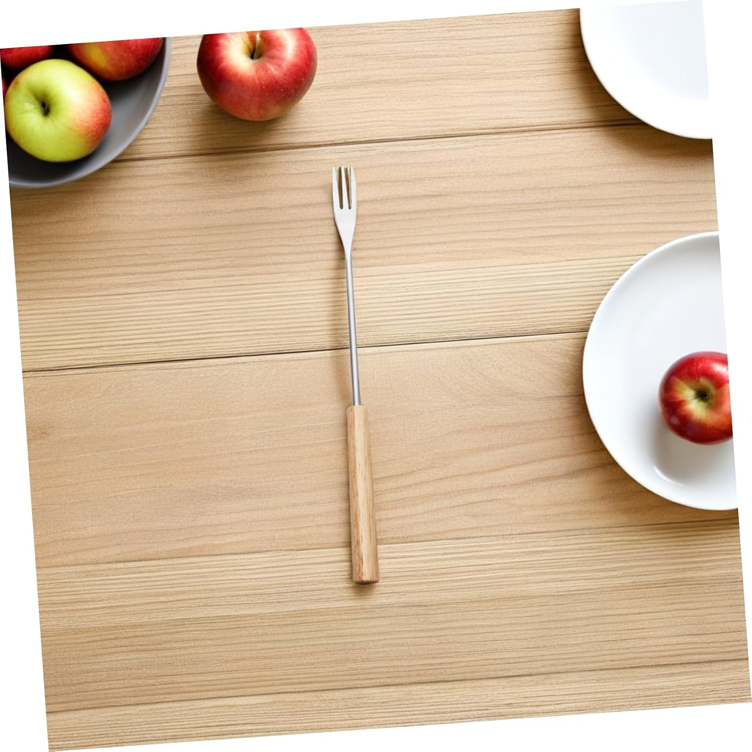 Abaodam 12pcs Wood Handle Fondue Forks Set Stainless Steel Chocolate Dipping Tool Household Grill Fruit and Cheese Forks for Dining and Entertaining