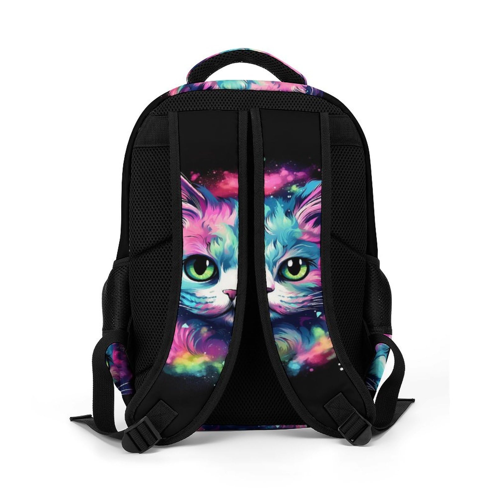 Gato Colorido Mochila Para El Colegio Estudiantes Infantil Mochila Escolar Personalizada Para Estudiantes De Secundaria, Impermeable Y Resistente Al Desgaste.