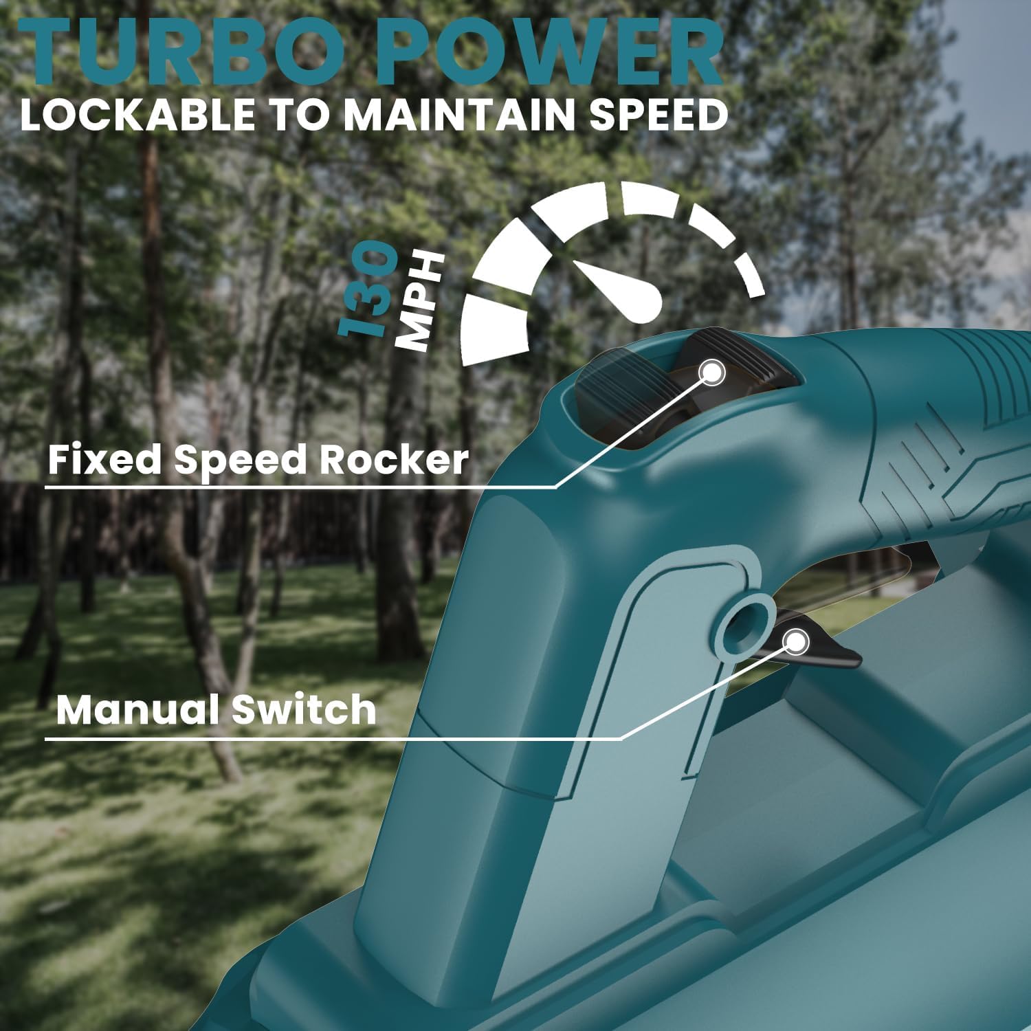 Soplador inalámbrico para batería Makita de 18 V, soplador eléctrico portátil inalámbrico con motor sin escobillas, volumen de aire 480 cfm, velocidad 200 km/h, para mantenimiento de la césped