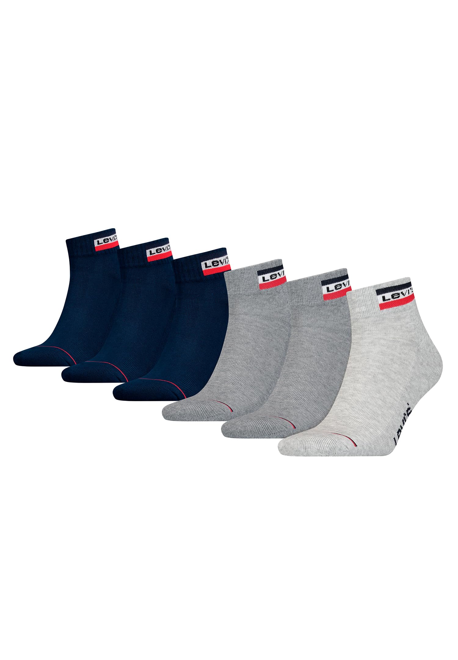 Levi's Quarter, Grey/Dress Blues Combo, 39/42 (Pack of 6)