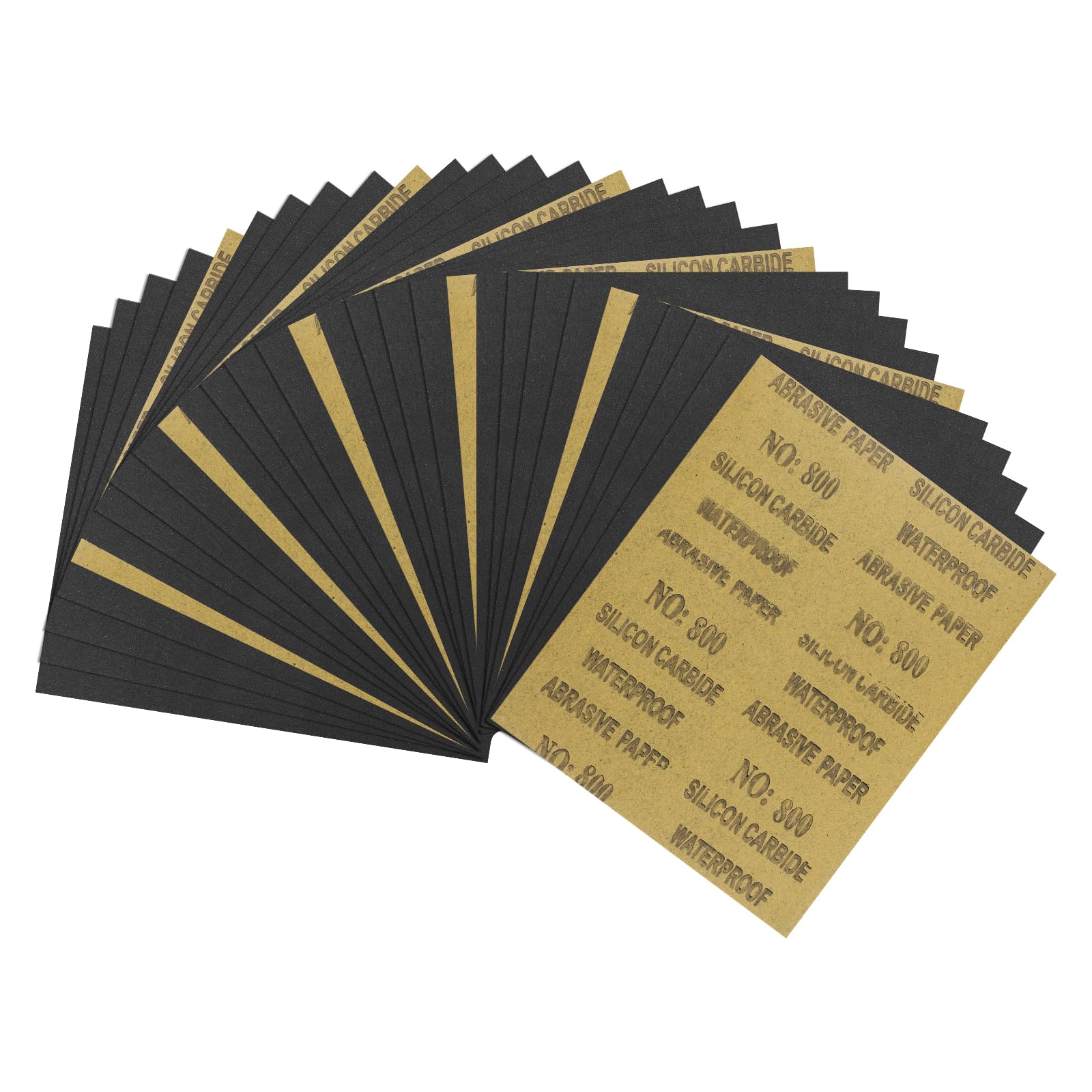 Kozelo 30pcs Sand Papers - [9 x 11 Inch x 800 Grits] Sandpaper Sheets for Metal Auto Wood Polishing and Scratches Removing, Silicon Carbide Abrasive