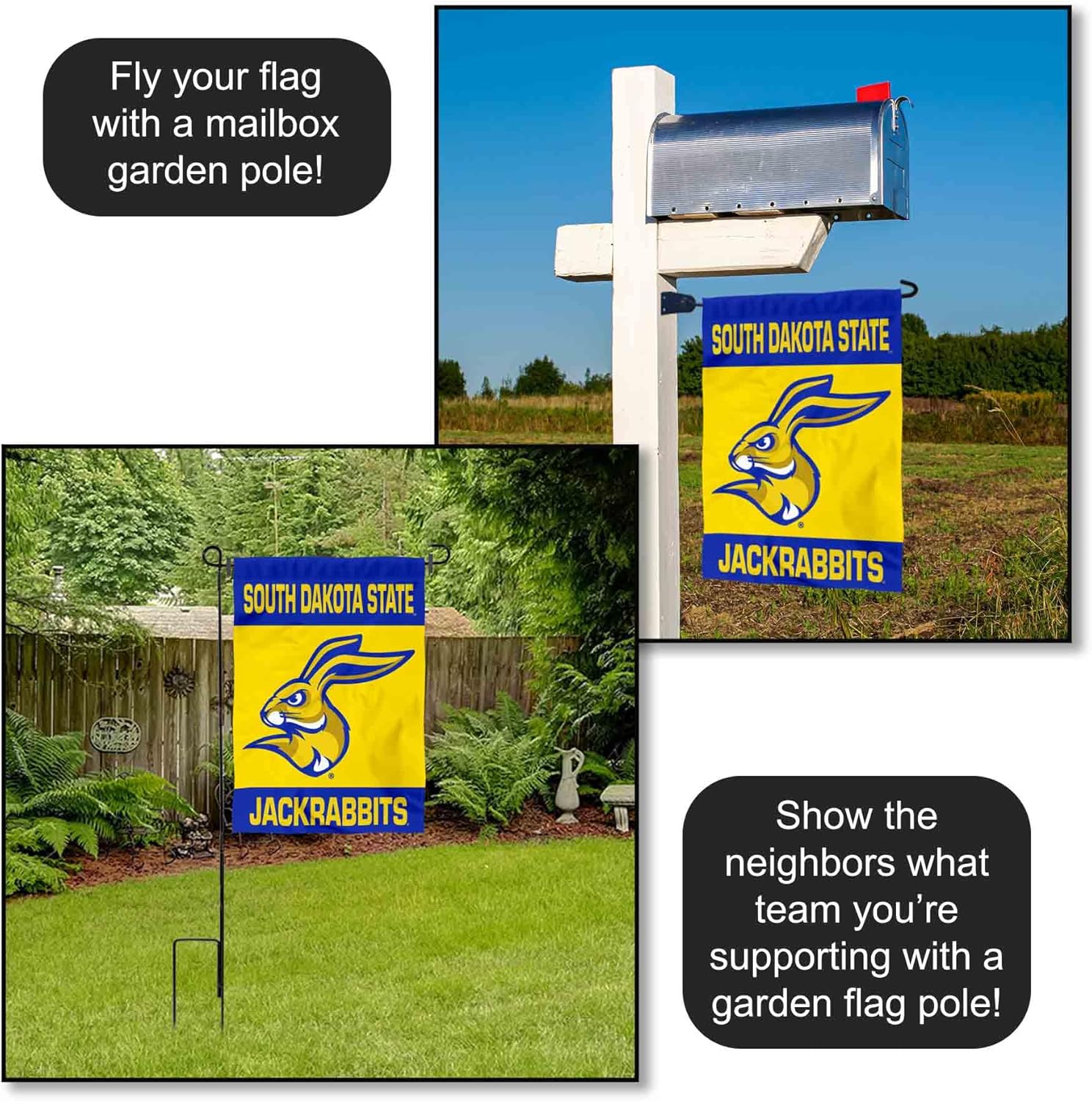 South Dakota State Jackrabbits Wordmark Garden Banner Flag