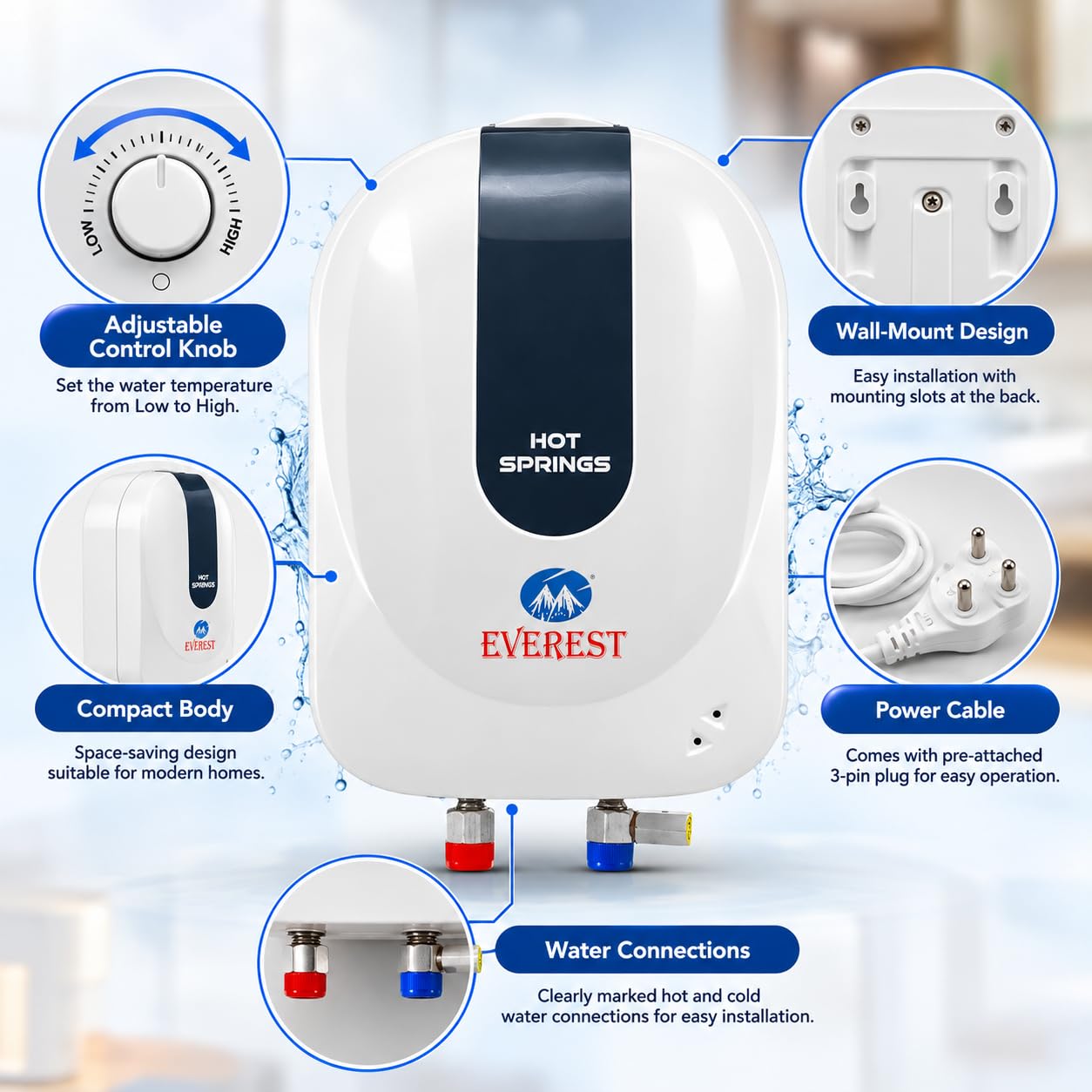 Everest Instant Water Heater - 3L Hot Water On Demand -4