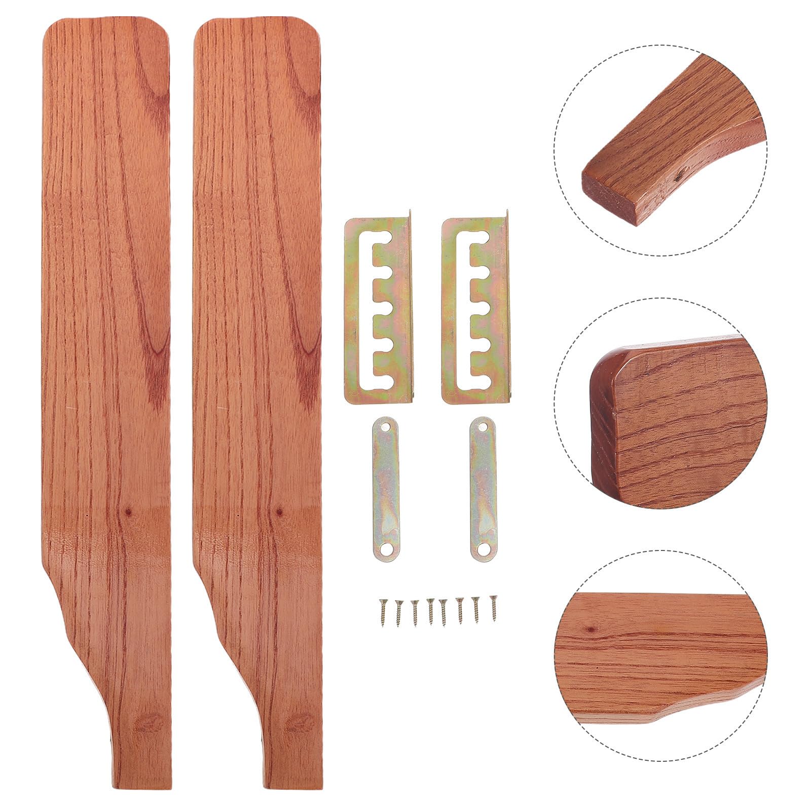 EXCEART Braccioli per Sedia Reclinabile in Legno Supporto in Ferro, 2 Pezzi Resistenti alla Deformazione, Compatibilità per Balcone e Ufficio Lounge
